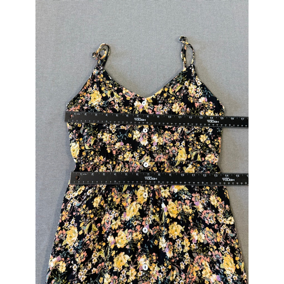 NWOTs Sadie & Sage black floral strappy V neck maxi dress Size S boho Romantic - Picture 5 of 9